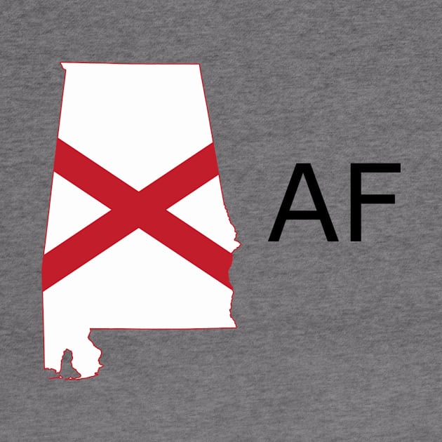 Alabama Flag State Outline AF (black) by Big Term Designs